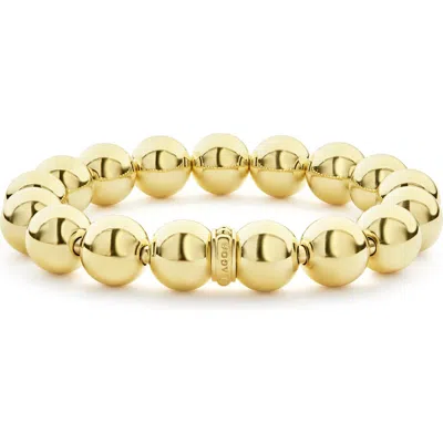 Lagos Caviar Gold Collection 18k Gold Beaded Bracelet, 12mm