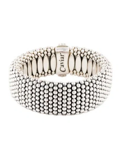 Pre-owned Lagos Signature Caviar Bracelet, 6.75" In Multi