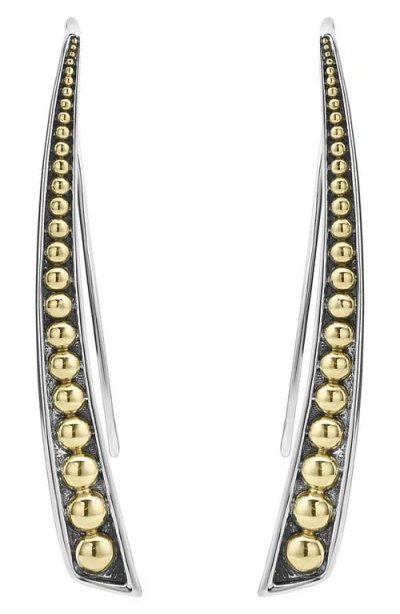 Lagos Signature Caviar Curved Linear Earrings In Multi