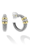 Lagos Signature Caviar Diamond Hoop Earrings In Metallic
