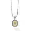 Lagos Signature Caviar Diamond Initial Pendant Necklace In Metallic