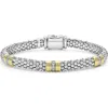 Lagos Signature Caviar Diamond Station Bracelet In Two-tone