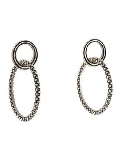 Pre-owned Lagos Signature Caviar Double Circle Drop Earrings In Multi