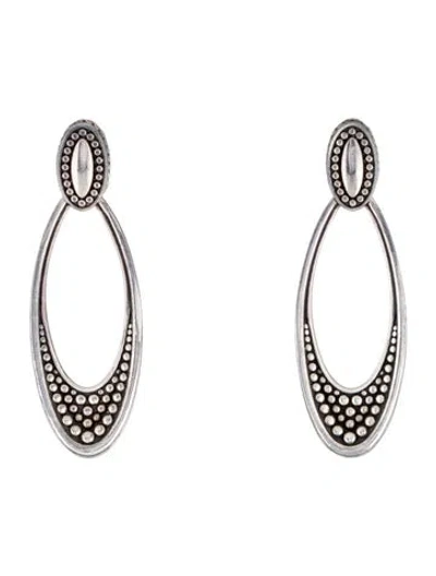 Pre-owned Lagos Signature Caviar Elongated Oval Drop Earrings In Multi