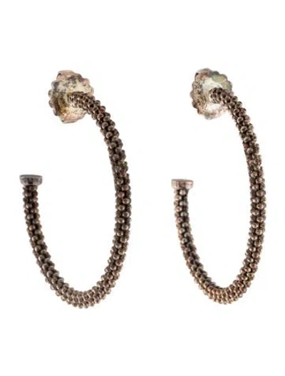 Pre-owned Lagos Signature Caviar Hoop Earrings In Multi