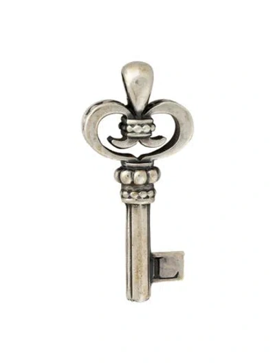 Pre-owned Lagos Signature Caviar Key Pendant, 1.75" In Multi