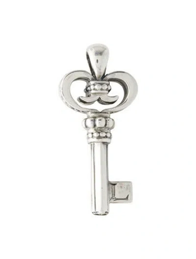 Pre-owned Lagos Signature Caviar Key Pendant In Multi