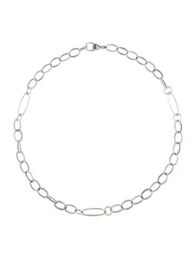 Pre-owned Lagos Signature Caviar Link Necklace, 20" In Multi