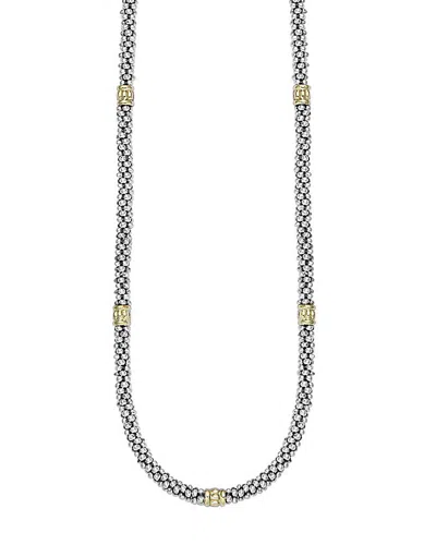Lagos Signature Caviar Sterling Silver & 18k Gold Rope Necklace, 16 In Gold/silver