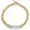 Lagos Signature Caviar Superfine Diamond Toggle Bracelet In Gold/diamond