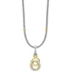Lagos Signature Caviar Two-tone Interlocking Diamond Pendant Necklace In Two-tone