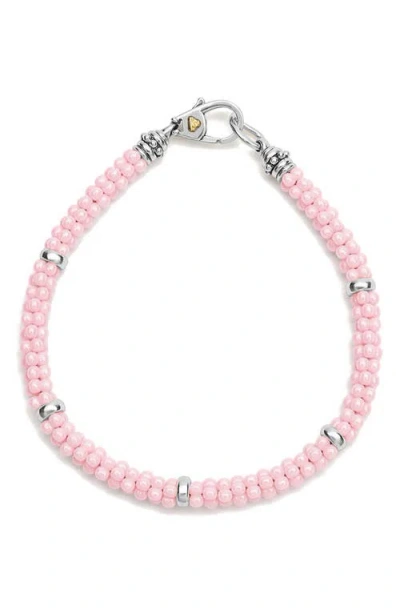 Lagos Signature Pink Caviar Beaded Station Bracelet