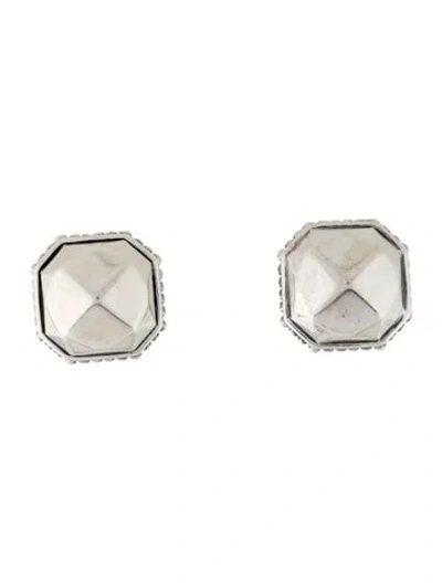 Pre-owned Lagos Silver Rocks Faceted Earclips In Multicolor