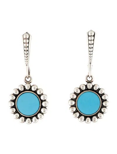 Pre-owned Lagos Small Ceramic Drop Earrings In Blue