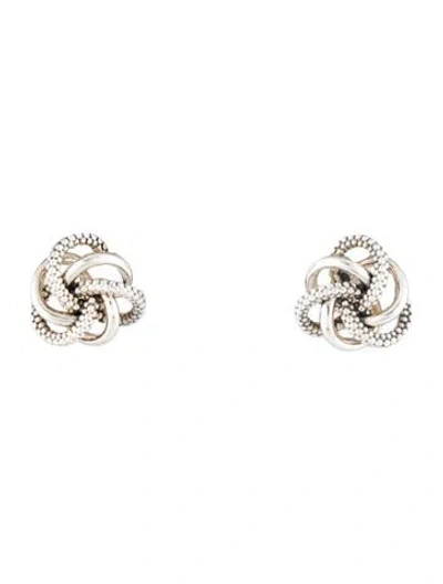 Pre-owned Lagos Small Love Knot Stud Earrings In Multicolor