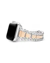 Lagos Smart Caviar 18k Rose Gold & Stainless Steel Apple Watch Bracelet, 42-44mm In Black