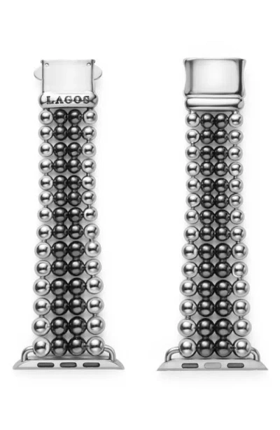 Lagos Smart Caviar Infinite Black Ceramic Apple Watch® Watchband In Metallic