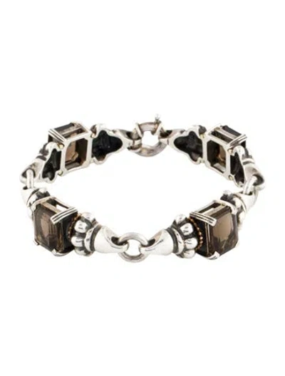 Pre-owned Lagos Smokey Quartz Glacier Classic Bracelet, 6.75" In Multi