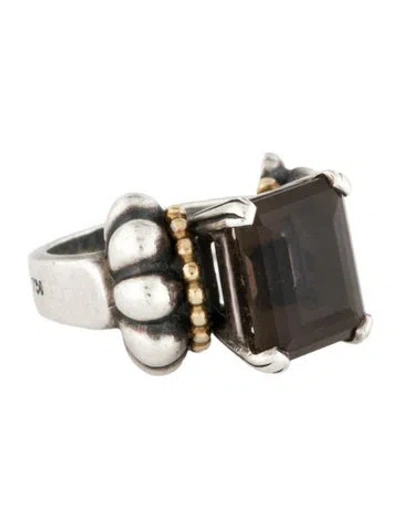 Pre-owned Lagos Smoky Quartz Cocktail Ring In Multi