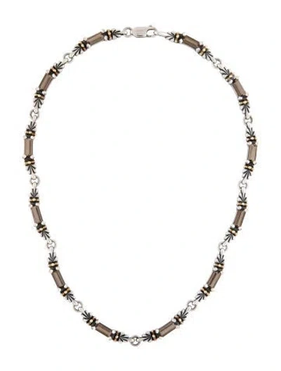 Pre-owned Lagos Smoky Quartz Station Necklace, 15.5" In Multi