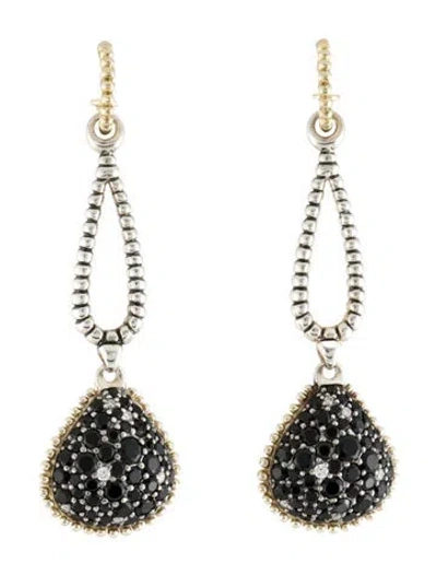 Pre-owned Lagos Spinel & Diamond Caviar Drop Earrings In Multi