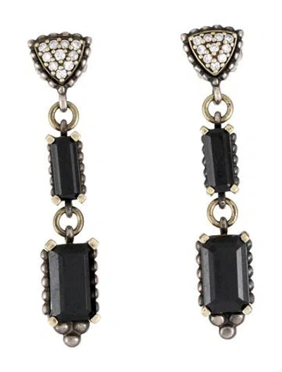 Pre-owned Lagos Spinel & Diamond Drop Earrings In Multi