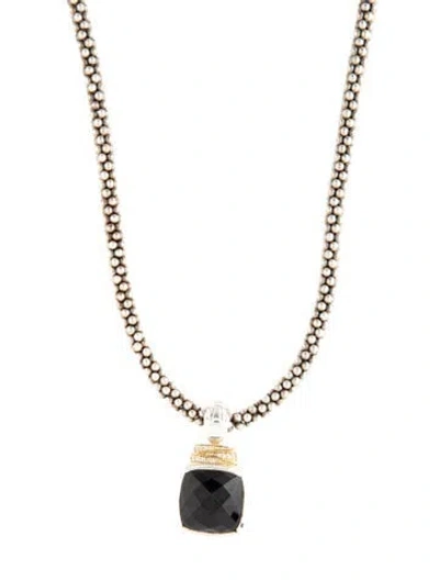 Pre-owned Lagos Spinel & Diamond Pendant Necklace, 16" In Multi