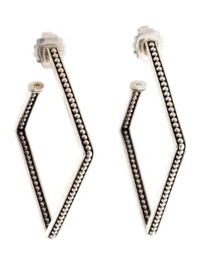 Pre-owned Lagos Square Caviar Hoop Earrings In Multi