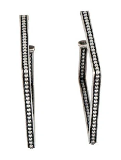 Pre-owned Lagos Square Caviar Hoop Earrings In Multi