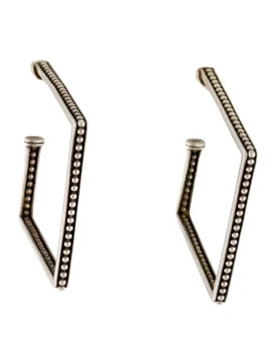 Pre-owned Lagos Square Caviar Hoop Earrings In Multicolor