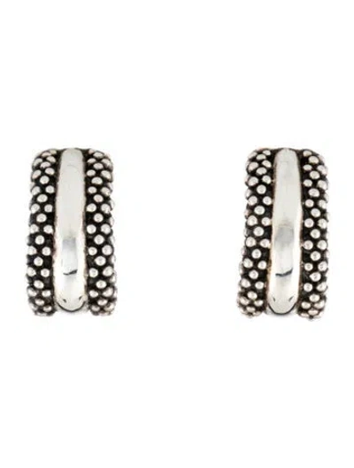 Pre-owned Lagos Station Caviar Huggie Earrings In Multicolor
