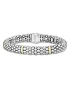Lagos Sterling Silver & 18k Yellow Gold Caviar Bracelet In Silver/gold