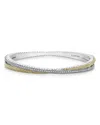 Lagos Caviar Lux Diamond Bangle In Silver