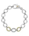 Lagos Caviar Lux Diamond-station Two-tone Bracelet In Silver