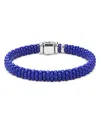 Lagos Sterling Silver Blue Caviar Blue Ceramic Beaded Bracelet In Blue
