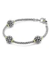 Lagos Sterling Silver Bracelet With Caviar Stations In Silver/gold