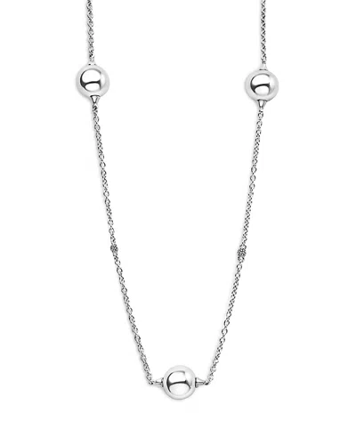 Lagos Sterling Silver Caviar Bubbly Bead Long Station Necklace, 34 In Green