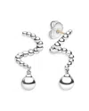Lagos Sterling Silver Caviar Bubbly Beaded Statement Drop Earrings In White