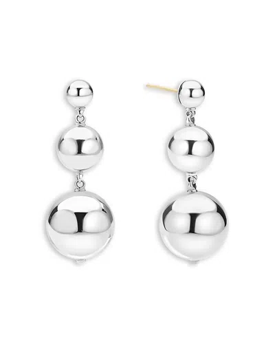 Lagos Sterling Silver Caviar Bubbly Triple Bead Drop Earrings In Metallic