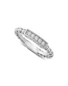 Lagos Sterling Silver Caviar Spark Diamond Stacking Ring In White/silver