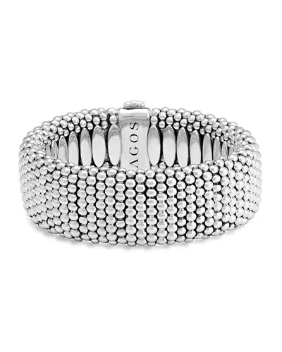 LAGOS STERLING SILVER CAVIAR WIDE BRACELET,05-80345-7.5