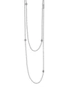 Lagos Sterling Silver Chain Necklace With Caviar Icon Stations, 36 In Silver