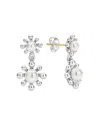 Lagos Sterling Silver Luna Cultured Pearl Fleur Drop Earrings In Silver