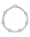 Lagos Sterling Silver Luna Cultured Pearl Fleur Link Bracelet In Silver
