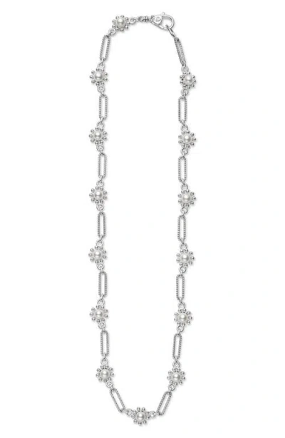 Lagos Sterling Silver Luna Fleur Cultured Pearl Bracelet