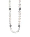 Lagos Sterling Silver Luna Keshi Pearl & Caviar Bead Collar Necklace, 18 In White/silver