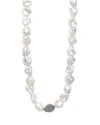 Lagos Sterling Silver Luna Keshi Pearl & Caviar Bead Long Strand Necklace, 34 In White/silver