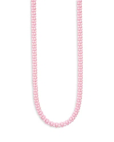 LAGOS STERLING SILVER PINK CAVIAR CERAMIC ROPE NECKLACE, 18