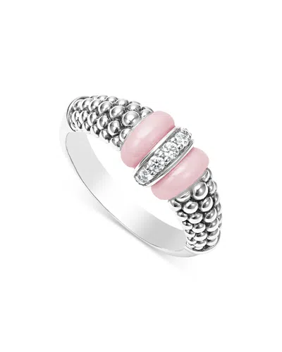 Lagos Pink Caviar Diamond Ceramic Ring