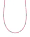 Lagos Pink Caviar Ceramic Station Necklace In Pink/silver